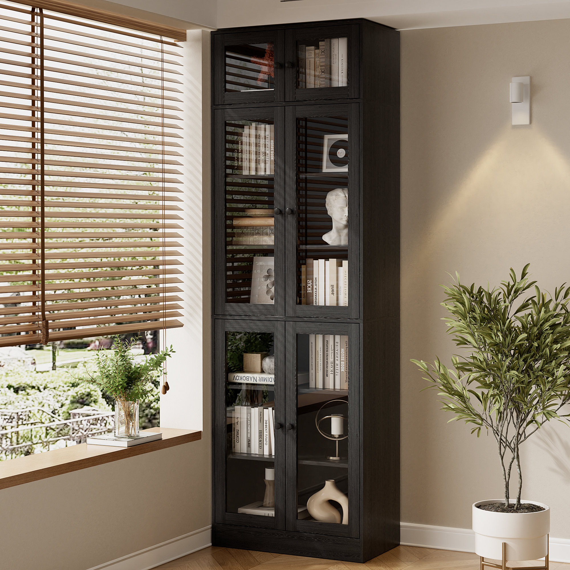 Latitude Run® 86.7'' H X 23.6'' W Book Cabinet Storage Bookcase